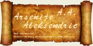 Arsenije Aleksendrić vizit kartica